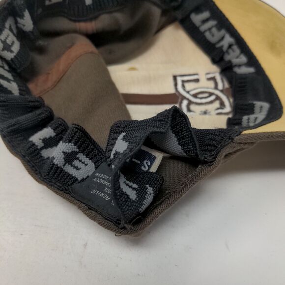 DC Shoes Fitted Hat Brown S-M Flexfit Embroidered Logo Colorblock 6 Panel - Picture 7 of 9